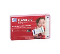 Oxford Flash 2.0 - 80 fichas Bristol Flash Cards 7,5 x 12,5 cm, fondo blanco liso, marco rosa