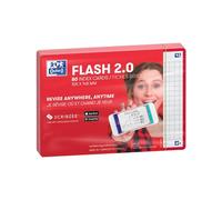Oxford Flash 2.0 - 80 fichas Bristol Flash Cards A6 (10,5 x 14,8 cm), diseño de cuadros, color rojo