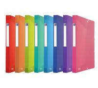 Oxford FolderSys - Caja de plástico (tamaño A4, lomo de 2,5 cm, 10 unidades), 8 colores