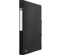 Oxford FolderSys - Caja de plástico (tamaño A4, lomo de 2,5 cm, 10 unidades), color negro