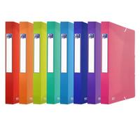 Oxford FolderSys - Caja de plástico (tamaño A4, lomo de 4 cm, 10 unidades), 8 colores