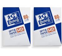Oxford,Folios A4 80gr,Papel Blanco Multiuso,Impresora Láser o Inkjet,1 Paquete,500 Hojas, 400176040 (Paquete de 2)