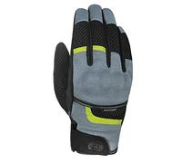 Oxford Guantes Cortos de Moto Brisbane Air para Verano, Color Gris/Negro/Amarillo, XL, para Hombre, Enduro/Reiseenduro, poliéster