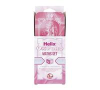 Oxford Helix Maths - Juego de 9 piezas de geometría con regla, brújula, transportador, lápiz y borrador para escuela, exámenes y estudiantes