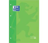 Oxford, Hojas Cuadrículadas Perforadas, Color Verde Manzana, Tamaño A4, 80 Unidades (Paquete de 1)