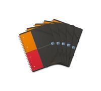 Oxford International 100100362 - Pack de 5 cuadernos espiral microperforados, tapa plástico, A4