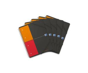 Oxford International 100100362 - Pack de 5 cuadernos espiral microperforados, tapa plástico, A4