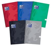 Oxford Kladde - Cuaderno (A5, 96 hojas cuadriculadas, 5 unidades), varios colores