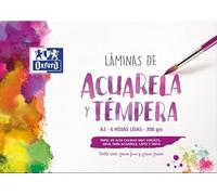 Oxford láminas para pintura acuarela y témpera 6h 300gr a3 liso blanco