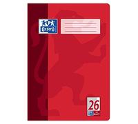 Oxford Lineatur - Cuaderno de hojas rayadas A4, rojo