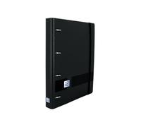 Oxford Live & Go, Archivador A5, Plástico Polyfoam, 4 anillas, Cierre con Goma, Incluye Recambio Dots y Hoja de Pegatinas, 24 x 21.3 cm, Color Negro