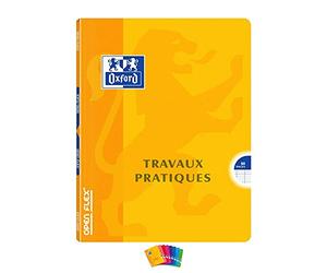 OXFORD Lot de 3 Cahiers Travaux Pratiques Polypro OPENFLEX Piqué 17 x 22 cm 80 Pages 90-120G SEYES/UNI