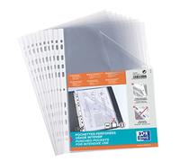 OXFORD Lote de 10 bolsas de 50 bolsas perforadas de uso intensivo A4 Polypro lisa, grosor 9/100ª incoloro