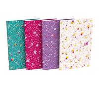 Oxford - Lote de 10 cuadernos de flores (9 x 14 cm, 60 páginas, 60 páginas, 6 mm, grapados), color surtidos