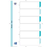 OXFORD - Lote de 20 separadores neutros A4XL 6 posiciones con tarjeta de grosor 170 g, color blanco