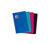 Oxford - Lote de 3 cuadernos de bolsillo 11 x 17 cm, 192 páginas, 90 g, cuadriculado, 5 x 5, colores aleatorios