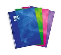 Oxford Lote de 5 cuadernos con tapa de polipropileno A4, 160 páginas, color aleatorio