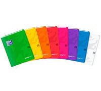 Oxford - Lote de 5 paquetes de 40 unidades easybook grapada, 24 x 32 cm, 96 páginas, cuadrícula grande 90 G, varios colores