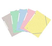 OXFORD Lote de 50 camisas con 3 solapas Top File + A4 con funda elástica para tarjeta, color pastel