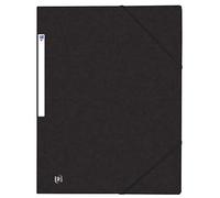 OXFORD Lote de 50 camisas de 3 solapas Top File + A4 con funda elástica para tarjeta, color negro