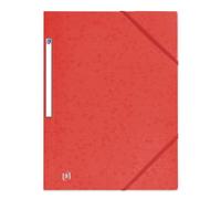 OXFORD Lote de 50 camisas de 3 solapas Top File + A4 con funda elástica para tarjeta, color rojo