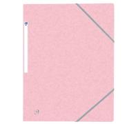 OXFORD Lote de 50 camisas de 3 solapas Top File + A4 con funda elástica para tarjeta, color rosa