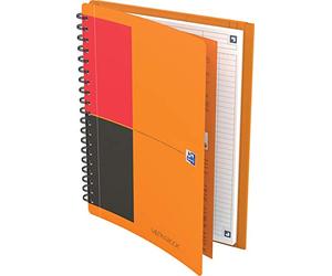 Oxford Meetingbook International - Pack de 5 unidades en formato tablet B5 a rayas con 80 hojas 2 en 1 y carpeta elástica en color gris