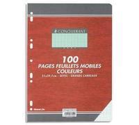 Oxford Office 100103753 - Pack de hojas para bloc de anillas, diseño milimetrado (21 x 29,7 cm, 100 páginas, 80 g), color verde