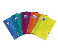 Oxford OPENFLEX 400026713 - Cuaderno escolar (A5, 60 hojas, rayado, 5 unidades), colores surtidos