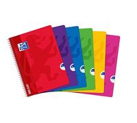 Oxford Openflex - Cuaderno de espiral (A4, 180 páginas, 5 unidades), varios colores