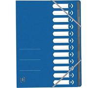 Oxford - Oxford Trieur Top File+, A4, 12 compartiments, Bleu