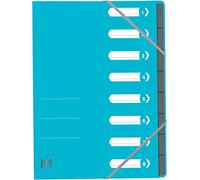Oxford - Oxford Trieur Top File+, A4, 8 compartiments, Bleu Clair