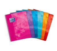 Oxford Polypro - Libretas de espiral, Baldosas pequeñas, paquete de 5 [colores surtidos]