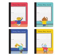 Oxford Primary Composition Notebooks Kids Writing & Drawing Story Journal Pre-K Grados K-2 100 Hojas/200 pginas 9 3/4 x 7 1/2 (63784) (Paquete de 4)