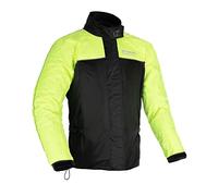 Oxford Products Rainseal Over Jacket Equipo de clima húmedo para motocicleta, negro/fluo, XL, Negro/Fluo, XL