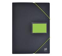 OXFORD Protège-Documents Students A4 200 vues / 100 Pochettes Couverture Polypro Bicolore Noir/Vert