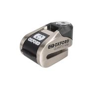 Oxford Quartz XA6 LK907 - Candado de Disco de Alarma para Motocicleta y Scooter, 110 dB, Recargable, Cromo