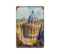 Oxford Radcliffe Camera Bodleian Library University City Architecture England Travel of Wall Decor Art Metal Tin Poster Modern Home Decor Art Home Bar Shop Decor Vintage Sign 30 x 20 cm