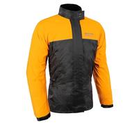 Oxford Rainseal Over Jacket | Abrigo impermeable para clima húmedo, motocicleta, motocicleta, ropa de lluvia, negro/naranja, M