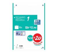 Recambio OXFORD 1 Color, Din-A4 120H 4T 90 gr. Cuadros 5 mm. Verde