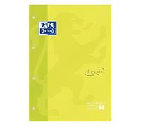 Oxford, Recambio encolado hojas cuadriculadas, Tamaño A4+, 80 Hojas con Cuadrícula 5 x 5, 90 gr, Touch, Color Lima