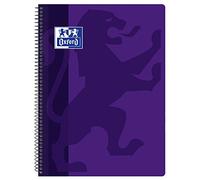OXFORD SCHOOL CLASSIC Cuaderno Espiral Tapade Plástico Folio 4x4 con margen 80 Hojas LILA