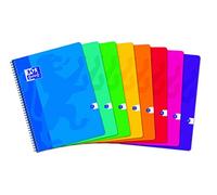Oxford School - Juego de 10 cuadernos de espiral (cuadrícula pequeña de 5 x 5, 100 páginas, 24 x 32), varios colores