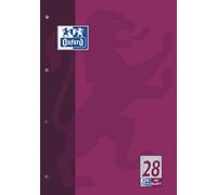 Oxford Schulblock DIN A4, 50 Blatt, kopfgeleimt, Lineatur 28