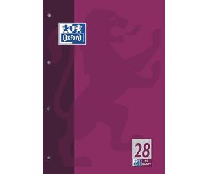Oxford Schulblock DIN A4, 50 Blatt, kopfgeleimt, Lineatur 28