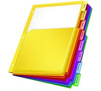 Oxford Separadores de plástico expansibles para carpetas, bolsillos frontales flexibles que se expanden 1/4 pulgadas, 8 pestañas, pestañas multicolor insertables, tamaño carta, 3 juegos (89605)