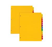 Oxford Separadores mensuales de plástico para 3 carpetas de anillas, 12 pestañas preimpresas multicolores, enero a diciembre, tamaño carta, paquete de 2 (89608)