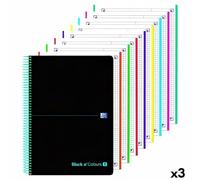 Oxford Set de Cuadernos Black n Colours Negro Turquesa A4+ 160 Hojas (3 Unidades)