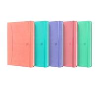 OXFORD SIGNATURE 5 Unidad Cuaderno Cosido Tapa Extradura A5 Liso 80 Hojas Surtido Pastel SCRIBZEE®, Rosa, Turquesa, Coral, Ice Mint, Malva