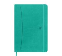 Oxford Signature - Cuaderno (A5, cuadriculado, 104 hojas, tapa dura), color | 208 páginas con papel óptico, encuadernación de hilo, goma elástica, marcapáginas y bolsillo para documentos